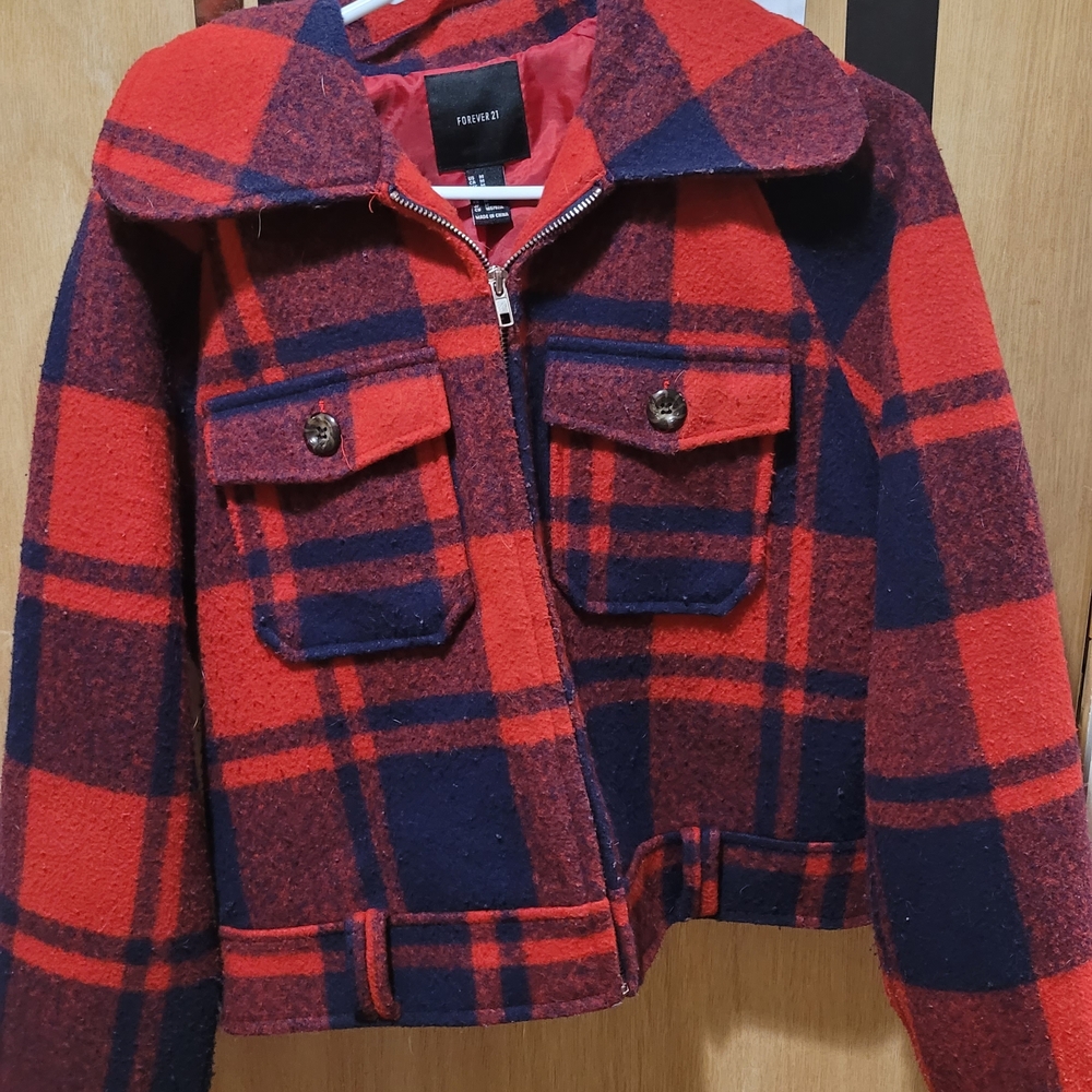 Forever 21 Red and Blue Checkered Jacket